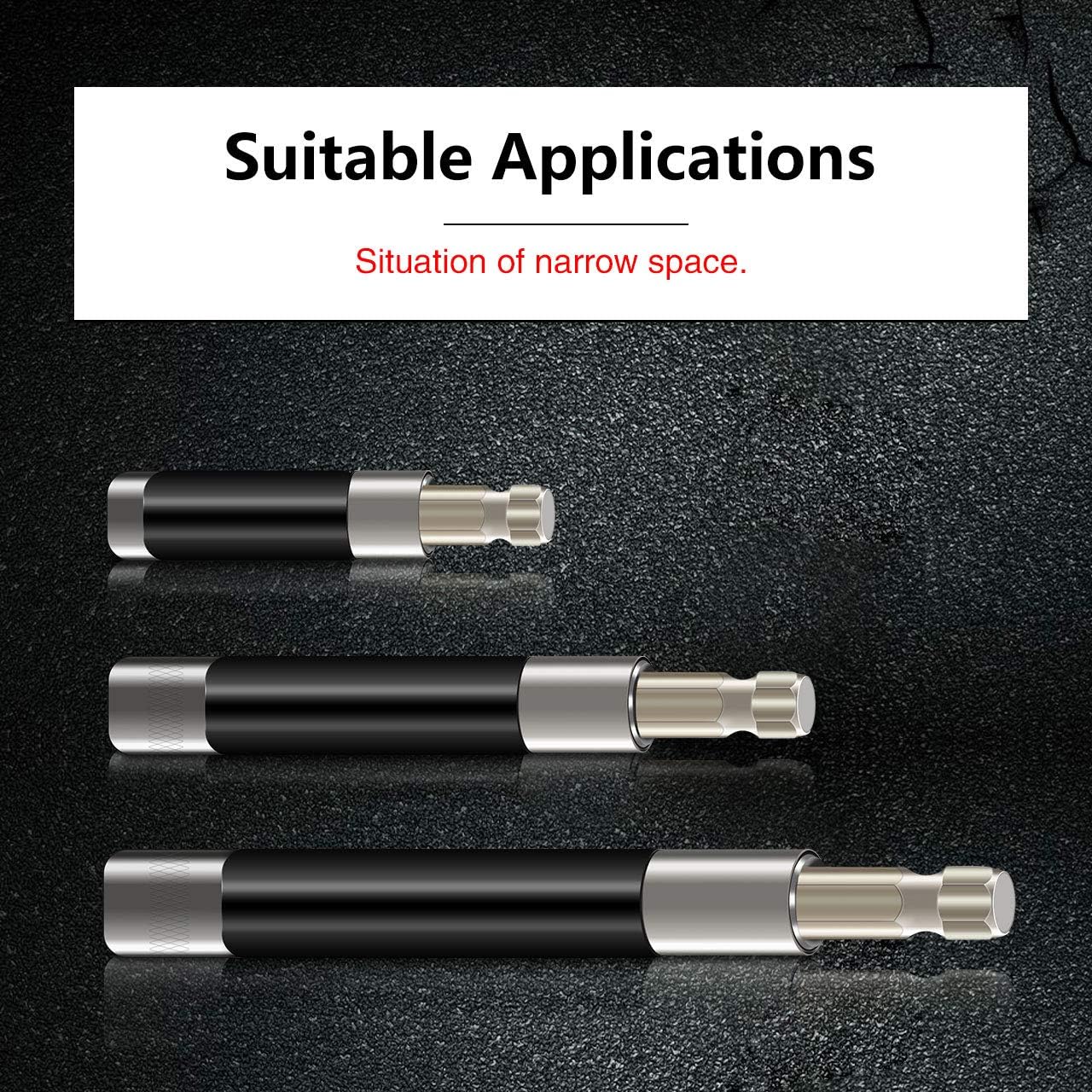 KATUR Quick Release Magnetic Screwdriver Extension Bit Holder, 1/4 Inch Hex Shank Connection Rod Adapter, Magnetic Shock Adapter for Nuts Drill and Handheld Driver 80-120mm,120-200mm,140-240mm