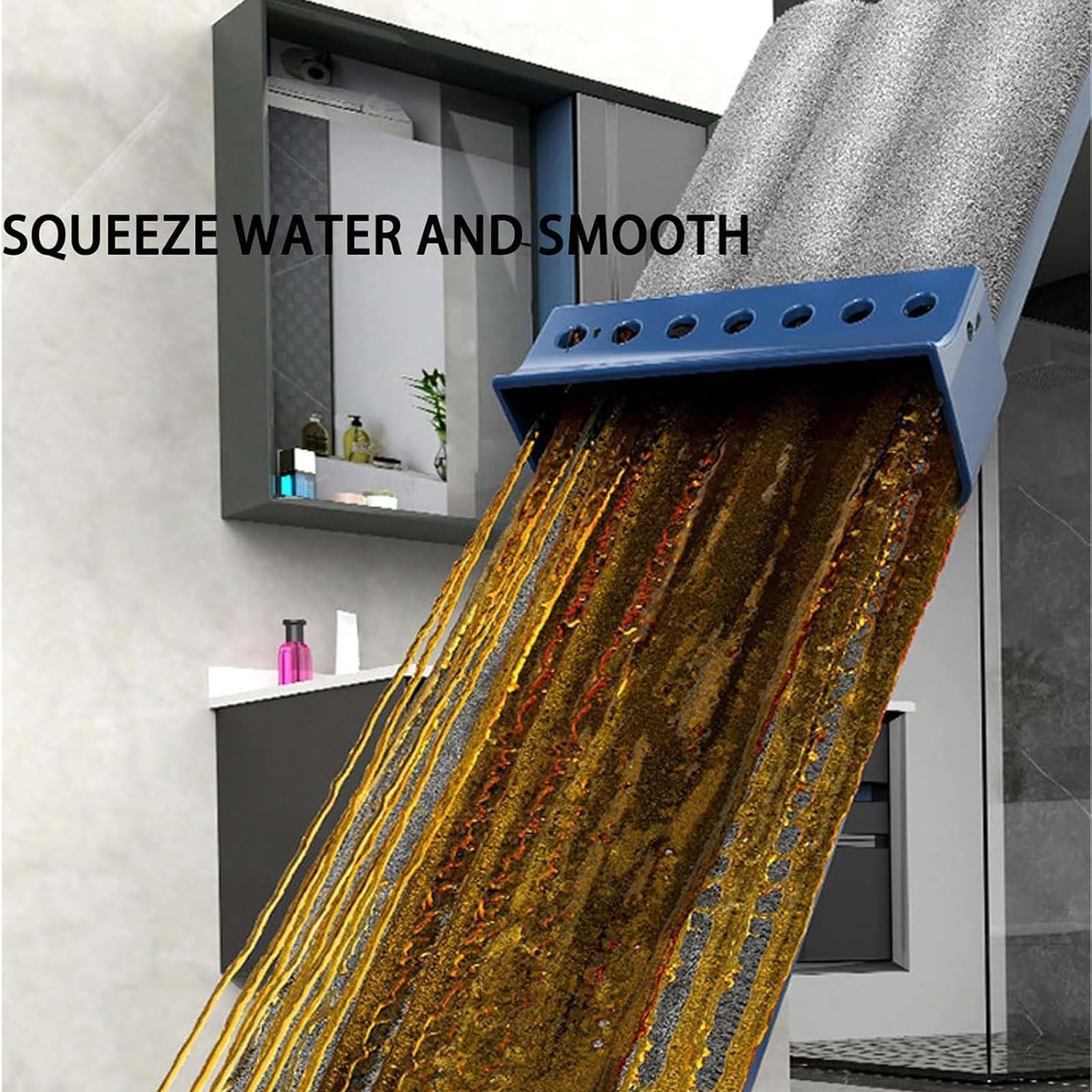 Escoba autocentrifugado con 6 paños de microfibra reutilizables para suelos de cerámica y madera dura