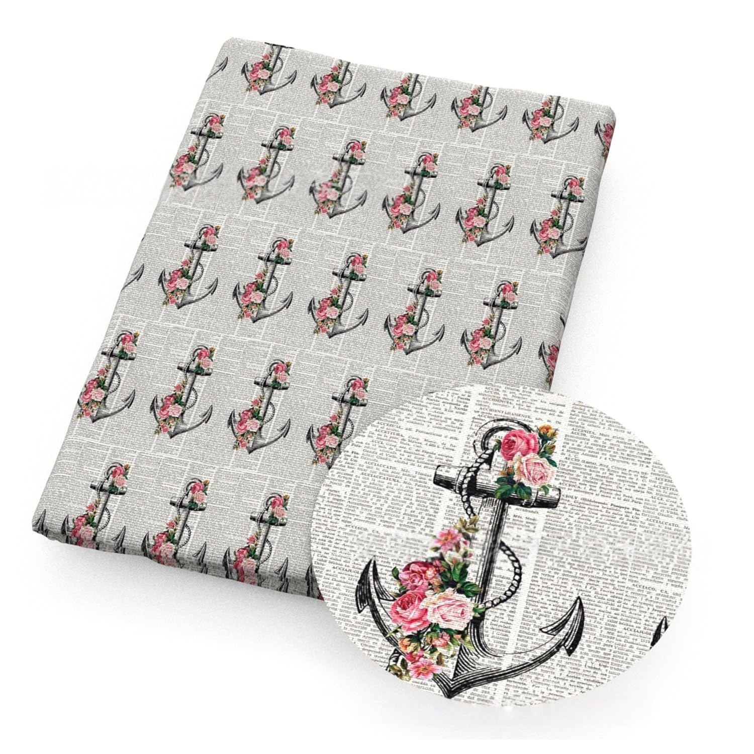 Tkanina w stylu vintage, kwiatowa, z nadrukiem, na metry, dekoracyjna, styl gazety, materiał do szycia, retro, kwiaty, róże, materiał z nadrukiem kwiatowym, do samodzielnego wykonania