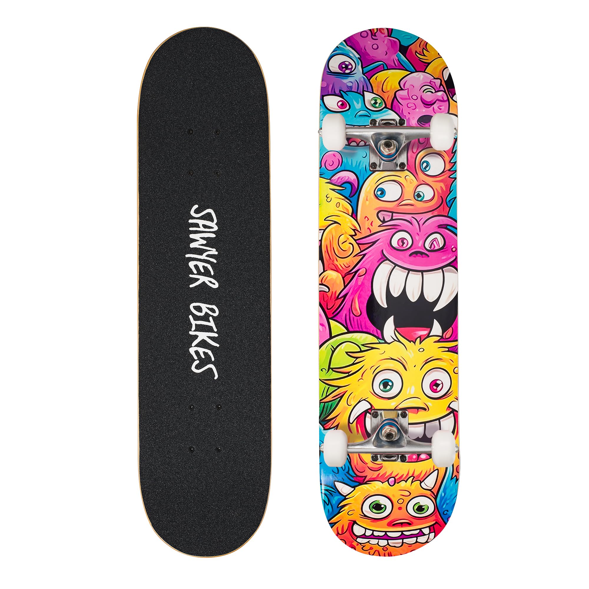 Sawyer Bikes Monopatín Skateboard 78cm x 20cm Niños Adolescentes