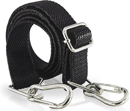 Cuerda elástica plana, cuerda elástica ajustable de 48 pulgadas, color negro, resistente, con ganchos