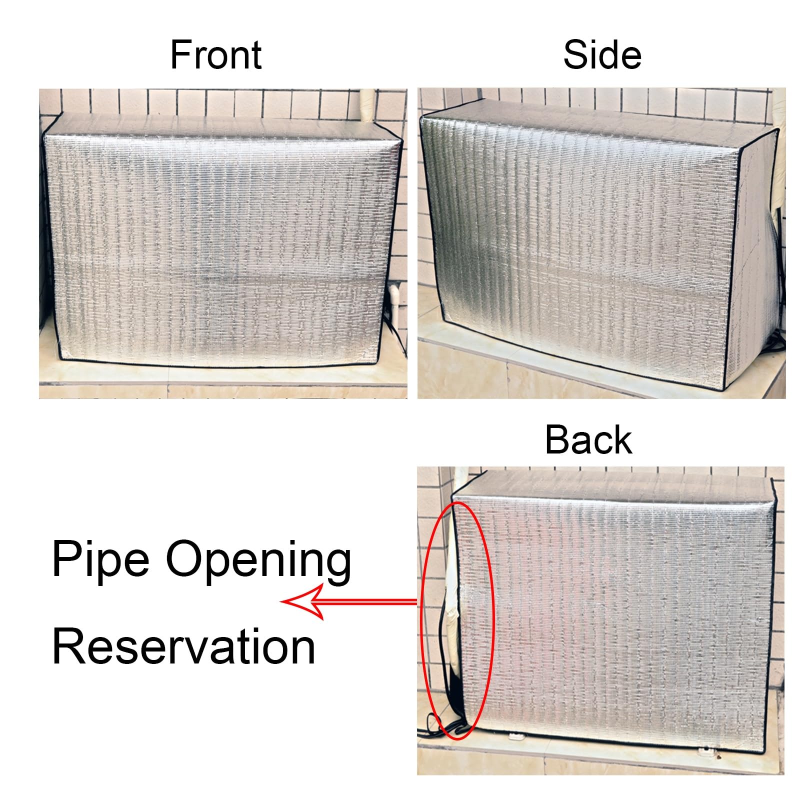 Copri Condizionatore Da Esterno Pellicola Di Alluminio, Copertura Completa Per Copri Condizionatore Esterno, Resistente E Spessa, Protezione Invernale(35x14x24in/88x36x60cm)