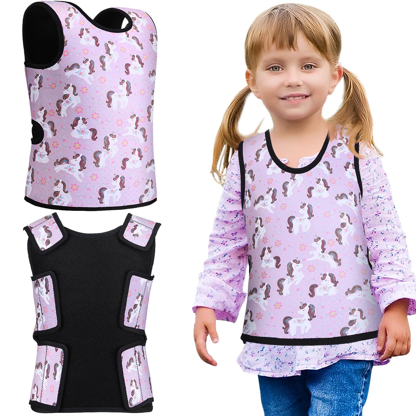 Janmercy Kid Compression Vest, Age 2 to 9, Unicorn, Small