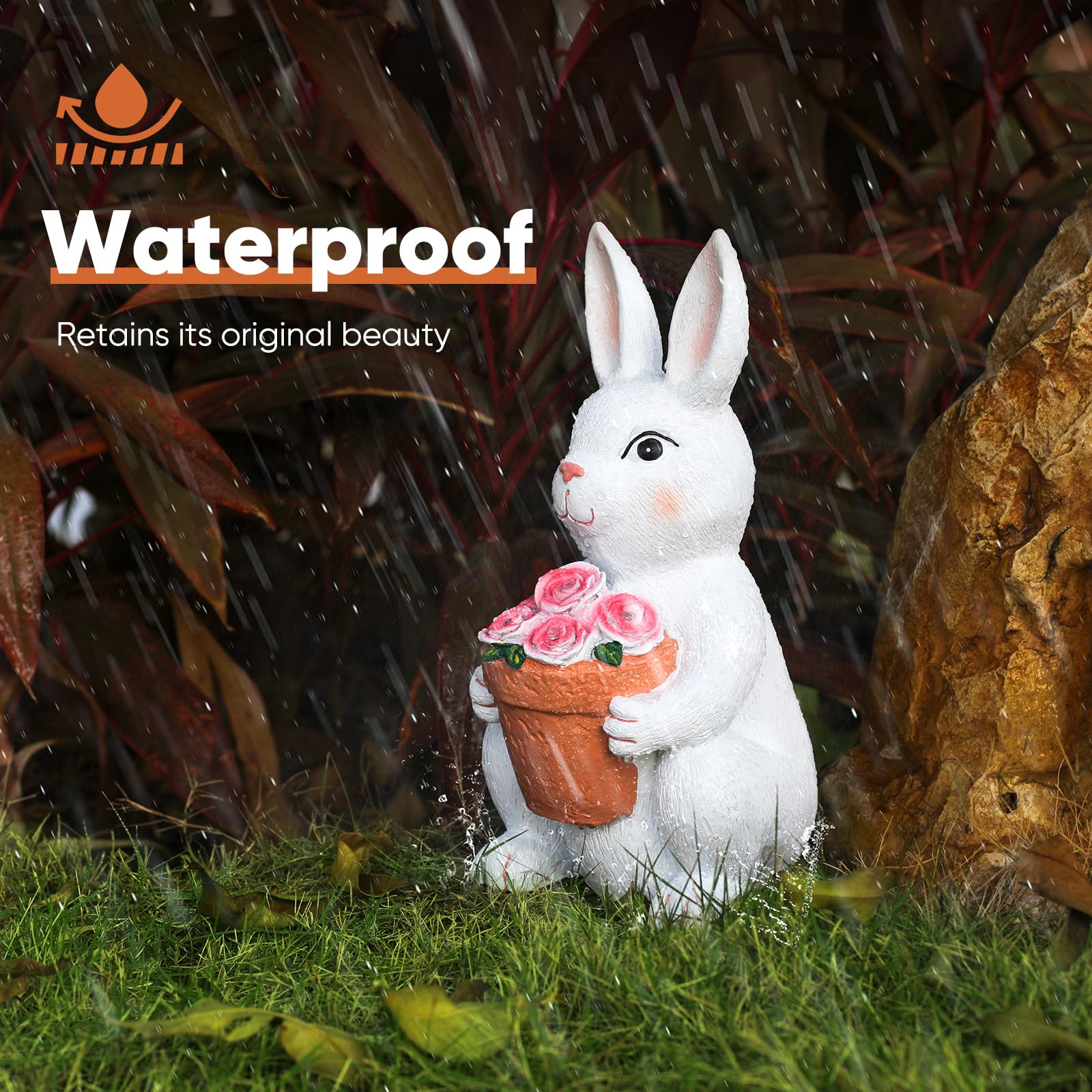 y⭐︎Rabbit Brightever Solar Powered Outdoor Garden Statues- Rabbit with