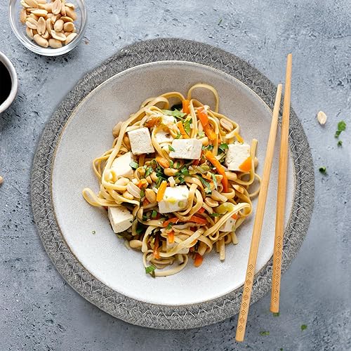 Miniatura 4 de Dohia Juego de agarraderas de algodón para ollas de algodón con tejido de hilo, soportes para ollas calientes, decoración del hogar, agarraderas