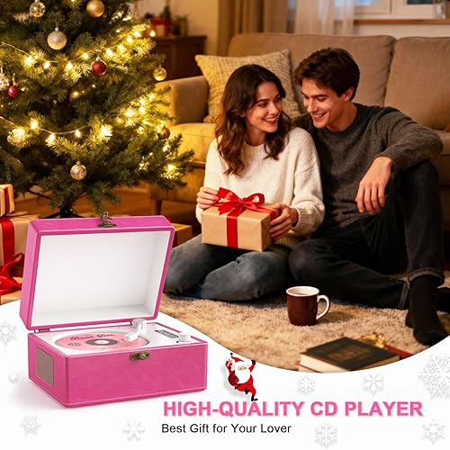 Miniatura 8 de Reproductor de CD con altavoces Bluetooth, reproductor de CD recargable para el hogar con control remoto, soporte USBAUX, conector para auriculares,