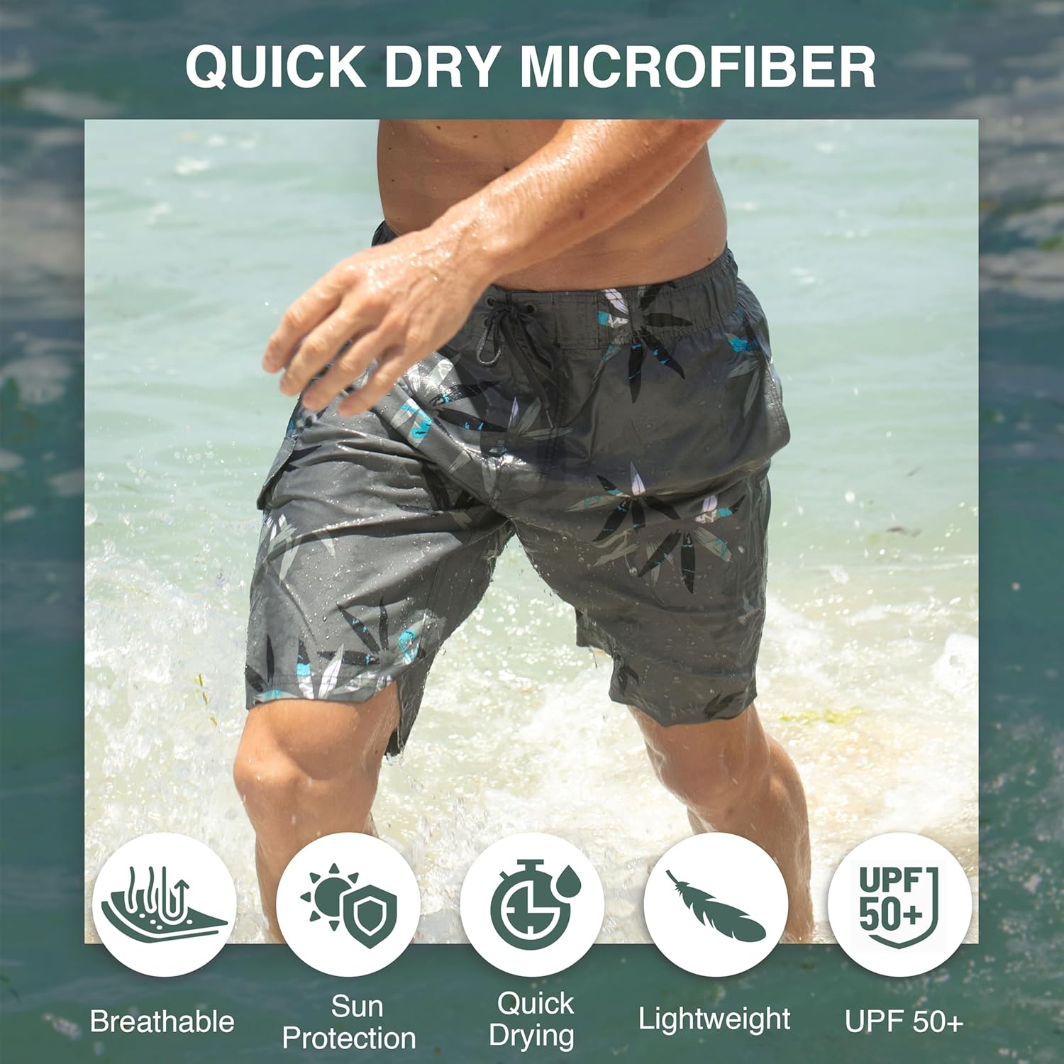 Kanu Surf Mens Wade Mens Swim Trunks Quick-Dry Swim Shorts Men, 5.5 – 9 Inch Inseam (Regular & Extended Sizes) - Image 3