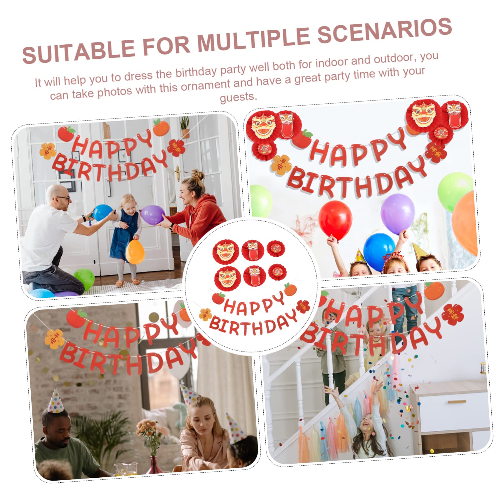 PRETYZOOM 4 Juegos De De Danza Del Banner De Fiesta De Cumpleaños Banderines De Feliz Cumpleaños Banner De Feliz Decoración Personalizada De