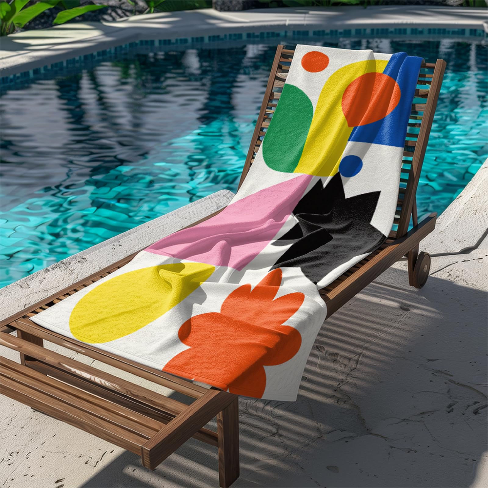 Fouta PlageNoir Blanc Jaune Bleu Motifs Modèle Surdimensionné avec Diverses Tailles, Respirante et Portable, Parfaite pour Voyages Sorties Piscine et Usage Extérieur Quotidien 90x160 cm