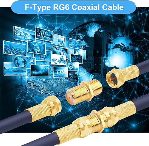 Miniatura 2 de Conector de cable coaxial Tipo F RG6 Adaptador de extensión de cable (paquete de 20)