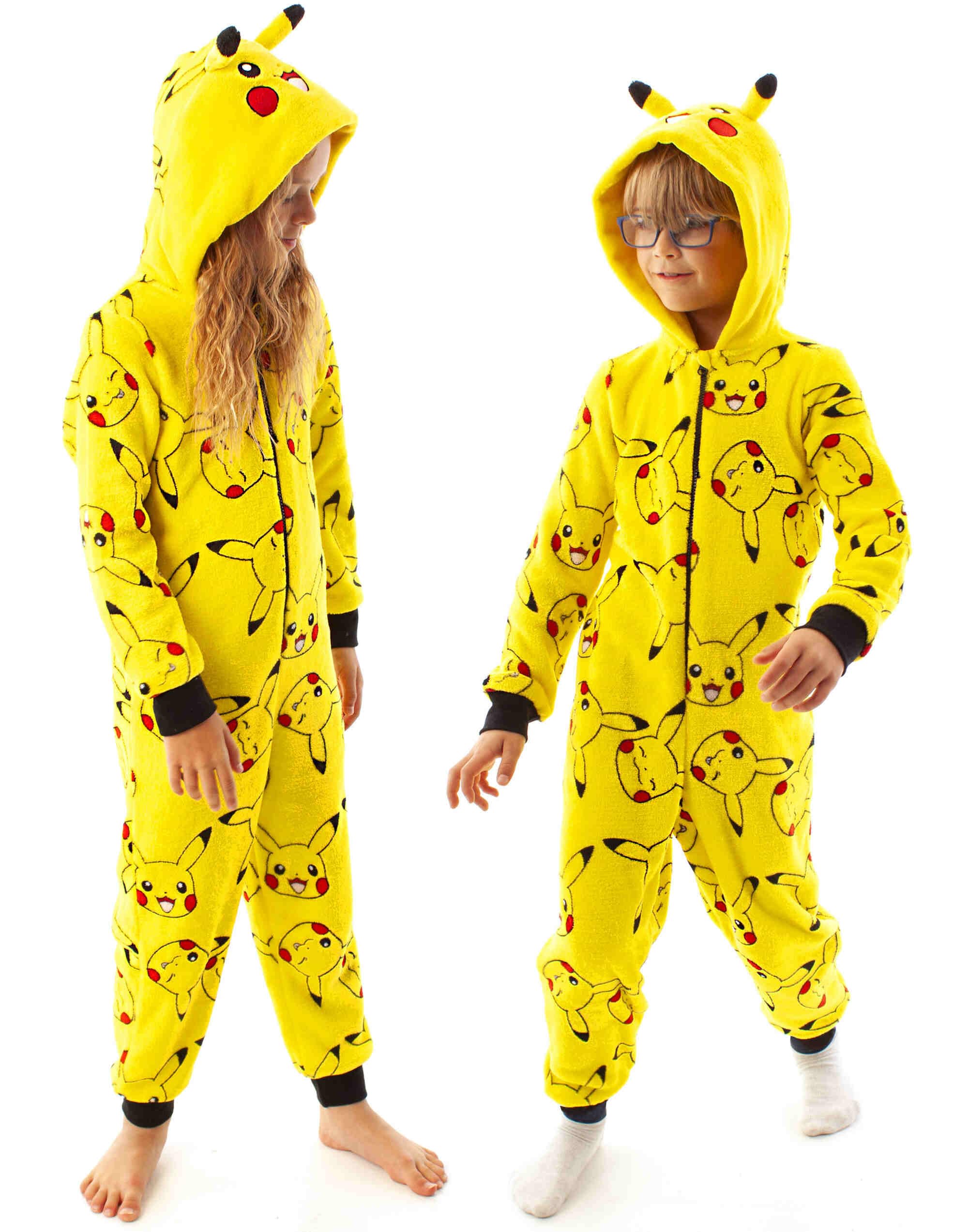 Pokemon Grenouillère pour garçon Pikachu jaune oreilles 3D enfant tout en un 7-8 ans