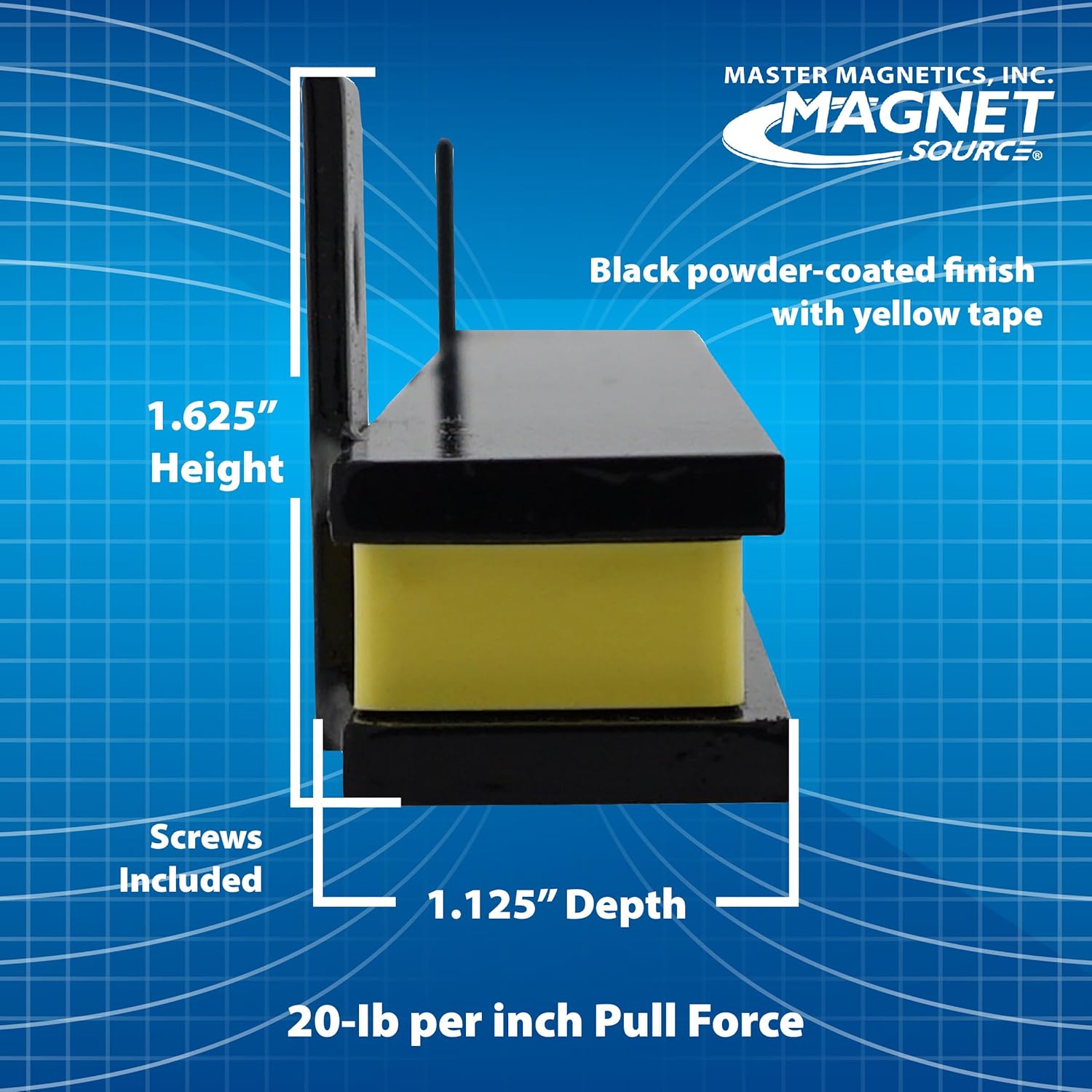 Master Magnetics 18" Magnetic Bar Tool Organizer - Easy to Install Magnet Storage Holder for House, Garage, Shed, or Job Site - Black Powder Coat