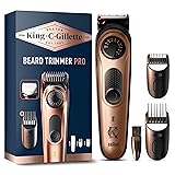King C. Gillette Recortadora Eléctrica De Barba PRO Para Hombre, Dial De Precisión Con 40 Longitudes, Hojas Metálicas Afiladas Duraderas, Cabezal Y Peines Lavables, Recortadora De Precisión Definitiva Recortadora De Barba PRO