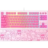 Ornata V3 TKL Gaming Keyboard: Low-Profile Keys - Mecha-Membrane Switches - UV-Coated Keycaps - Backlit Media Keys - 8-Zone RGB Lighting - Magnetic Wrist Wrest - Hello Kitty & Friends Edition