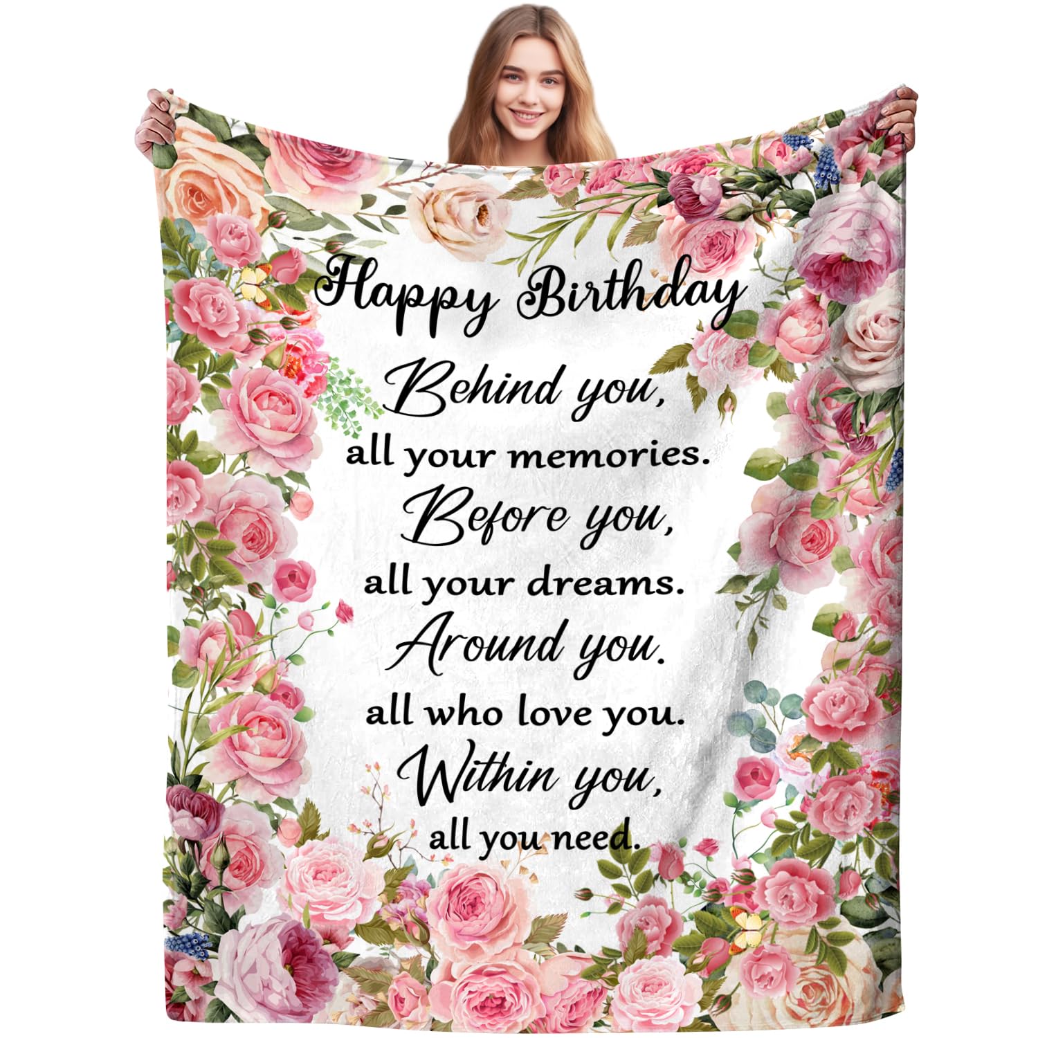 Idée cadeau unique pour elle : plaid de décoration anniversaire 127x101 cm