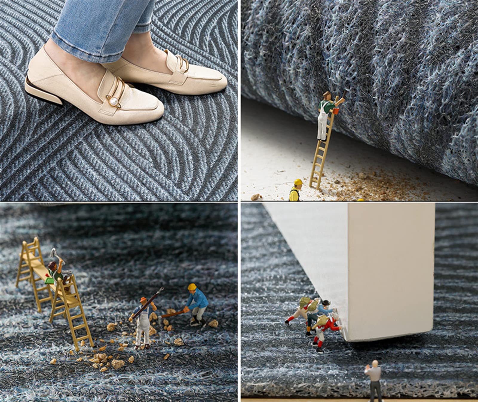 Paillasson en caoutchouc imperméable et résistant avec dos en PVC – Anti-dérapant, barrière anti-saleté – Tapis de bienvenue lavable pour intérieur et extérieur – Tapis de bienvenue pour la maison, le