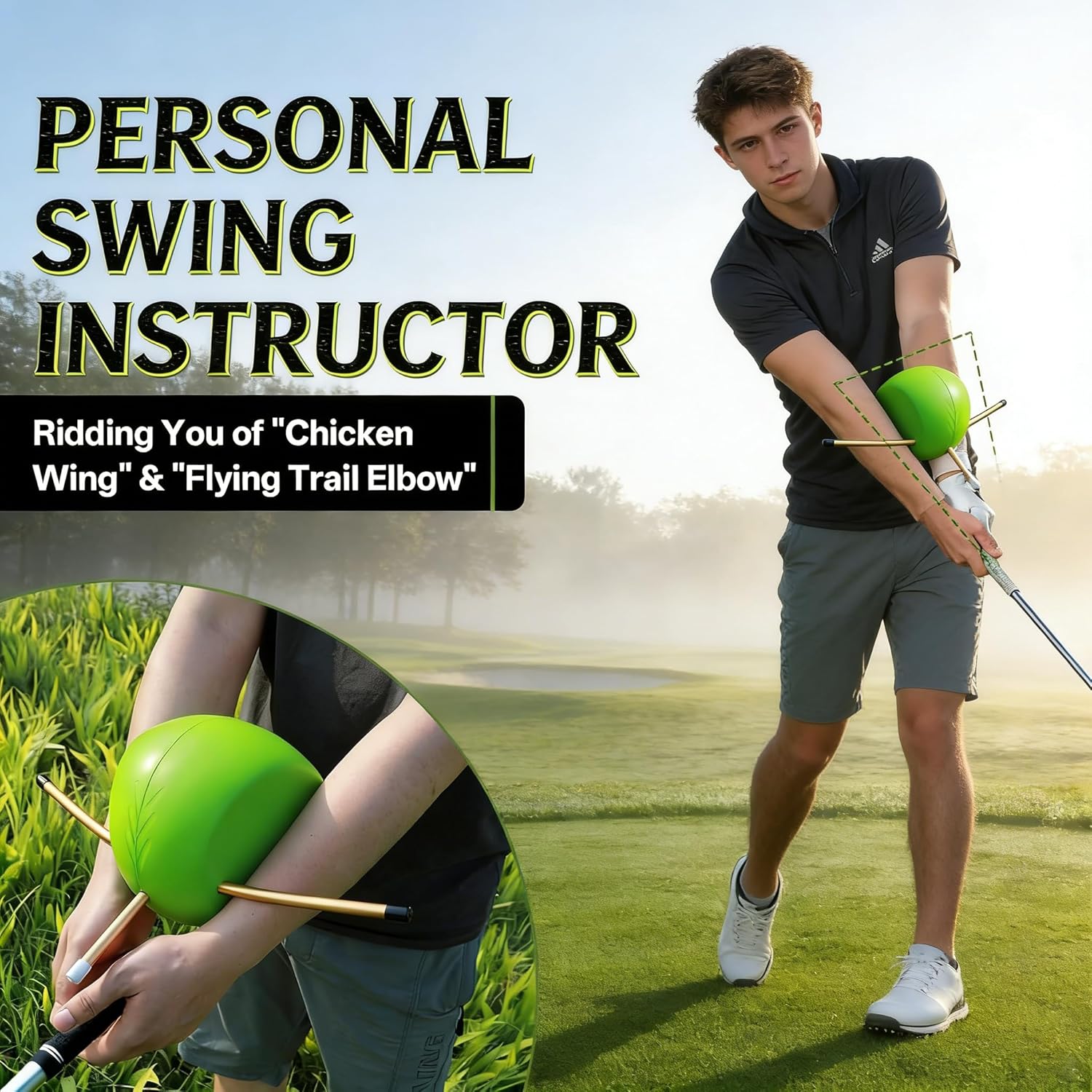 Golf Training Aid, The Connector Golf Swing Trainer, Help Train the Correct Swing Action and Arm Structure,the Connector Training Aid, Golf Swing Trainers Are Suitable for Golfers at All Levels