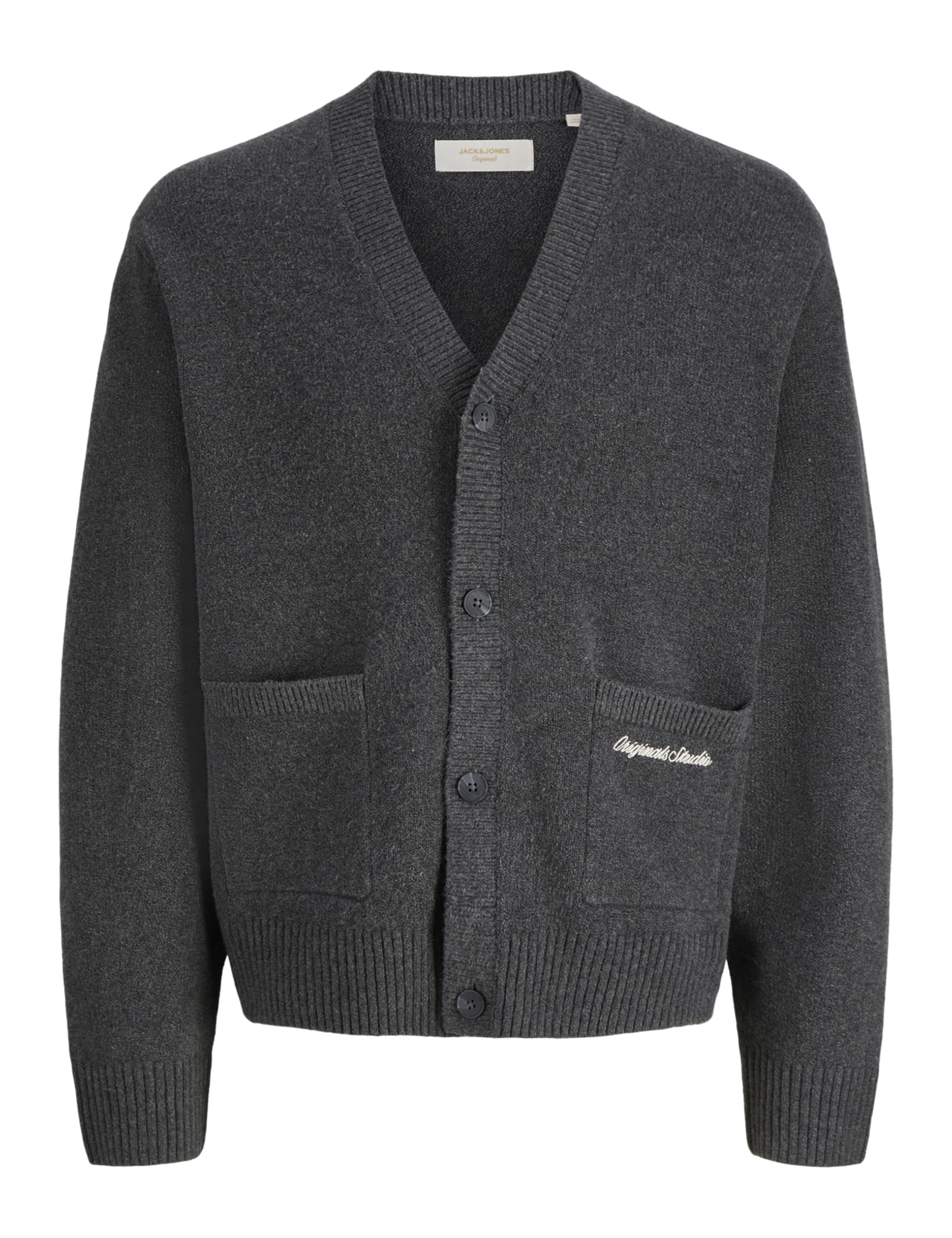 JACK & JONES Jornorrebro Knit Cardigan, Dark Grey Blend, L