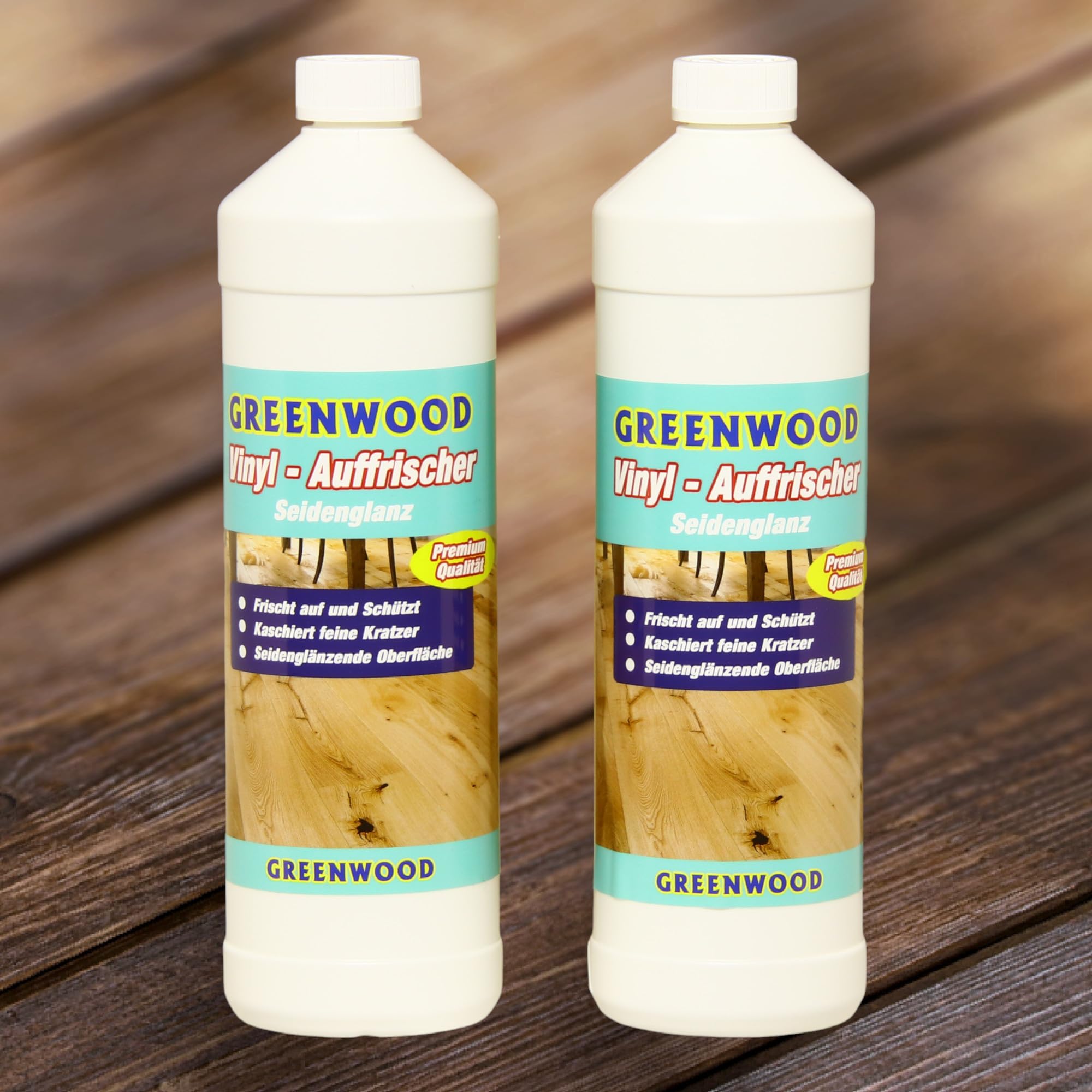 Greenwood Spar Set 2 X 1liter – Pavimento In Vinile Restauratore di seta lucida – Restauratore per la cura e protezione dei pavimenti in vinile della kaschiert graffi – Ideale anche per pavimenti in PVC, CV. Prima applicazione con vinile Detergente o Dete