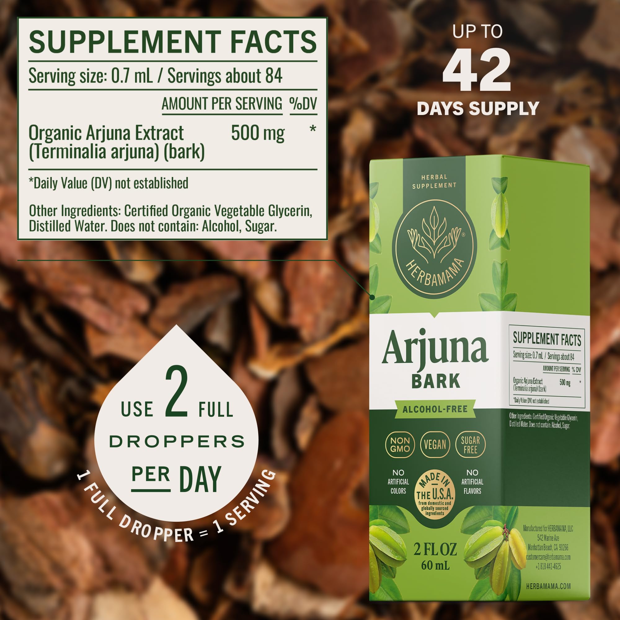 HERBAMAMA Arjuna Bark Extract - Circulation & Antioxidant Support — Amazon image 3