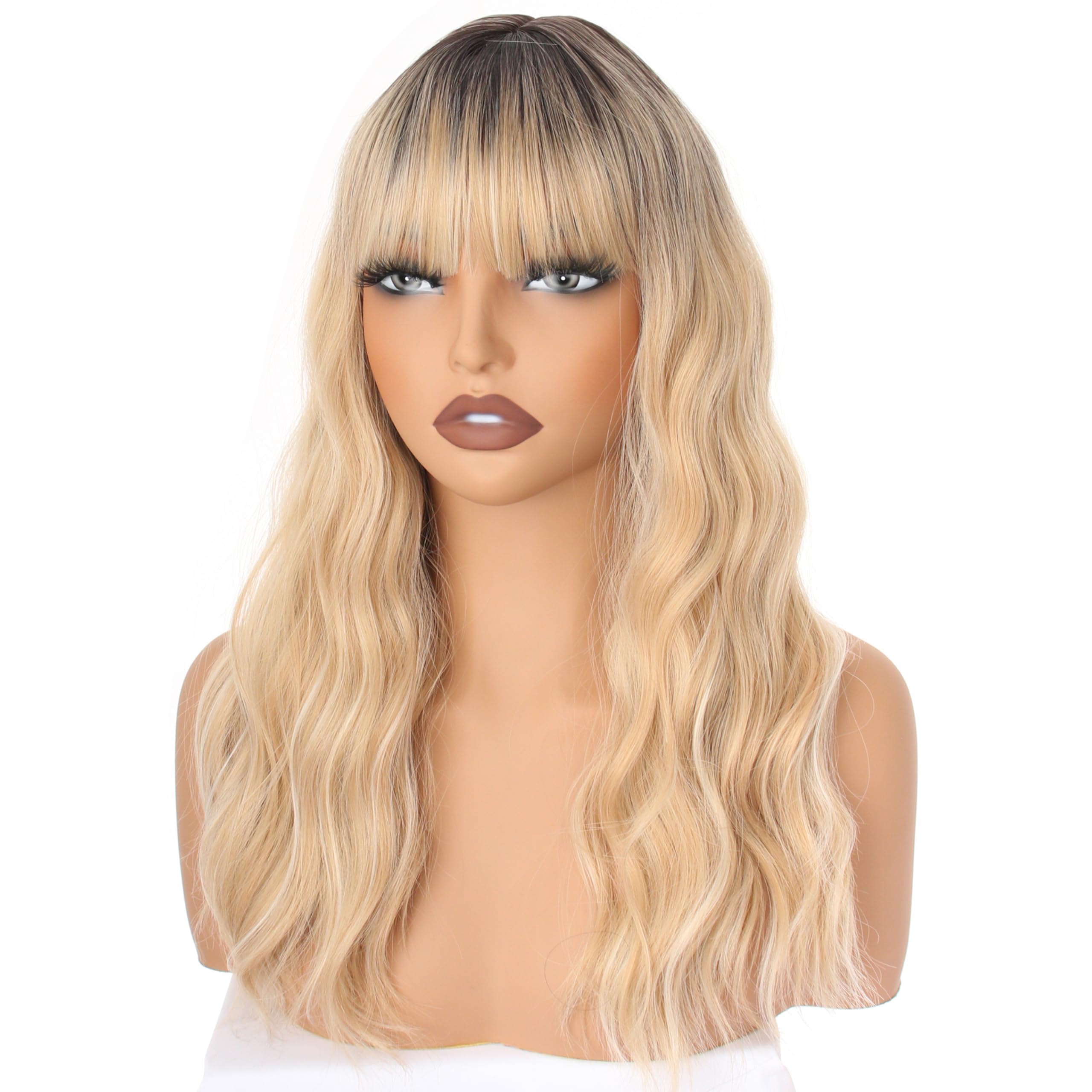 PORSMEER 18 inch Blonde Wig with Bangs - Image 4