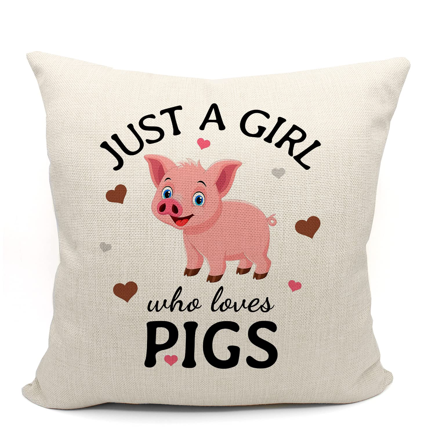 Mancheng-zi Pig Pillow Covers 18x18 Pig Gifts for Girls Pig Lovers Women Cute Pig Gifts Pig Decor for