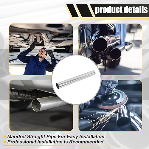 Miniatura 58 de X AUTOHAUX Straight 4" OD 35" Length DIY Custom Mandrel Exhaust Pipe 4 Inch Tube Pipe T304 Stainless Steel Universal Fit