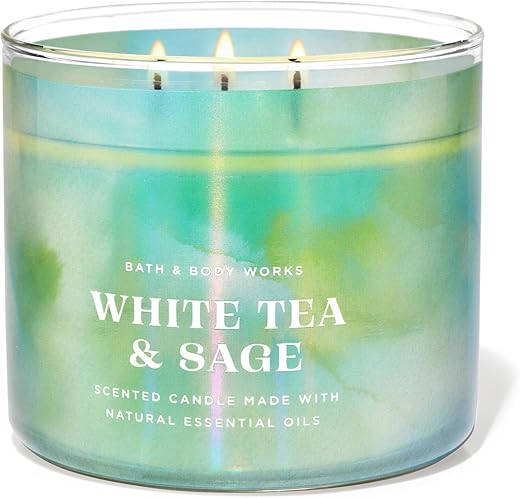 Bath & Body Works White Tea & Sage 3-Wick Candle