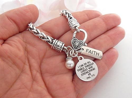 Miniatura 2 de Religious Bible Verse Bracelet for Her Scripture Quotes Bracelet Faith Christian Jewelry Encouragement for Women Friend (PHIL 413)