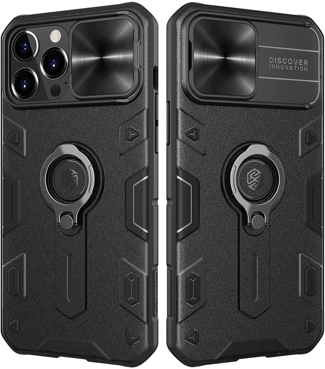 Aidashine Armor Case with Kickstand & Camera Cover for iPhone 13 Pro (Black)