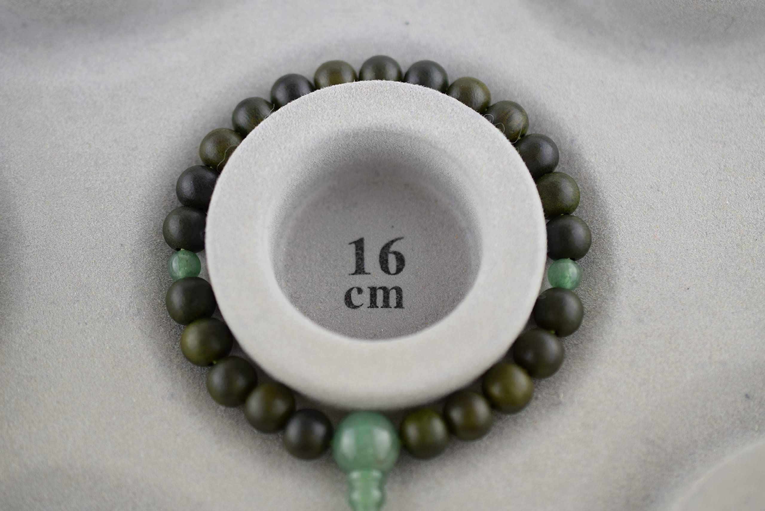 Perles de prière japonaises en bois de Lignum vitae et jadéite Juzu Dhyana Zen Kyoto de 7,5 mm faites à la main pour homme et femme, 17cm, Bois japonais Lignum vitae, bois de lignum vitae