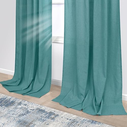 Miniatura 56 de KOUFALL Cortinas transparentes de lino de 90 pulgadas, cortinas para Sala Modernas 2025 De Lino Elegantes, cortinas personalizadas con pestaña