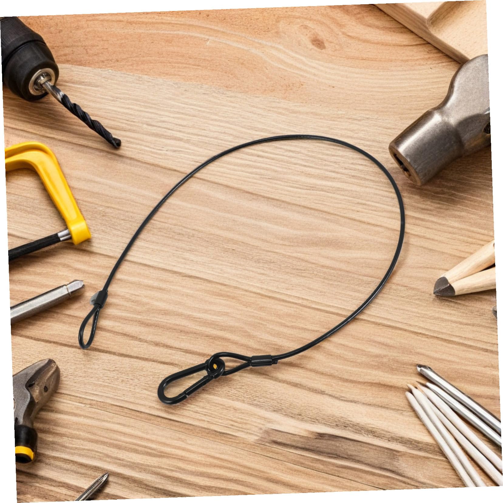 VANZACK Cavi di Sicurezza Nero 4mm X 800mm 10 Pezzi in Cavo D'acciaio Capacità di Carico 50kg per Luci da Palcoscenico per Installazioni e Performance Sicure