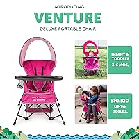 Vista 3 de Baby Delight Go with Me Venture Silla Portátil Para Interior y Exterior Toldo para el Sol 3 Etapas de Crecimiento Infantil Rosa