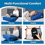 Inflatable Wedge Pillow for Traveling & Sleeping – Portable Travel Wedge, Inflatable Bed Wedge for Sleep Apnea & Acid Reflux Relief, Blow Up Support Pillow