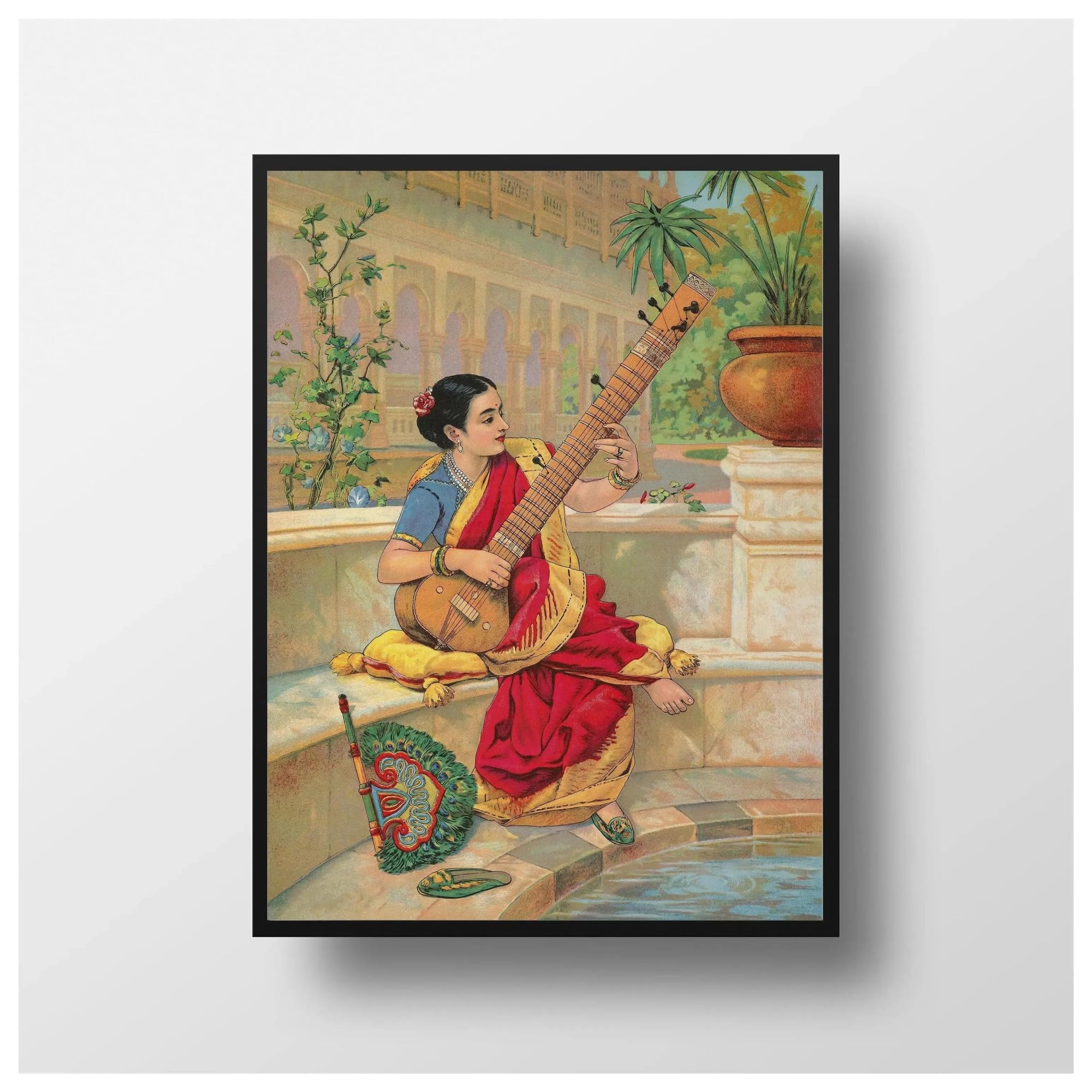 Art mural peinture sur toile indienne pour raviver un salon vide