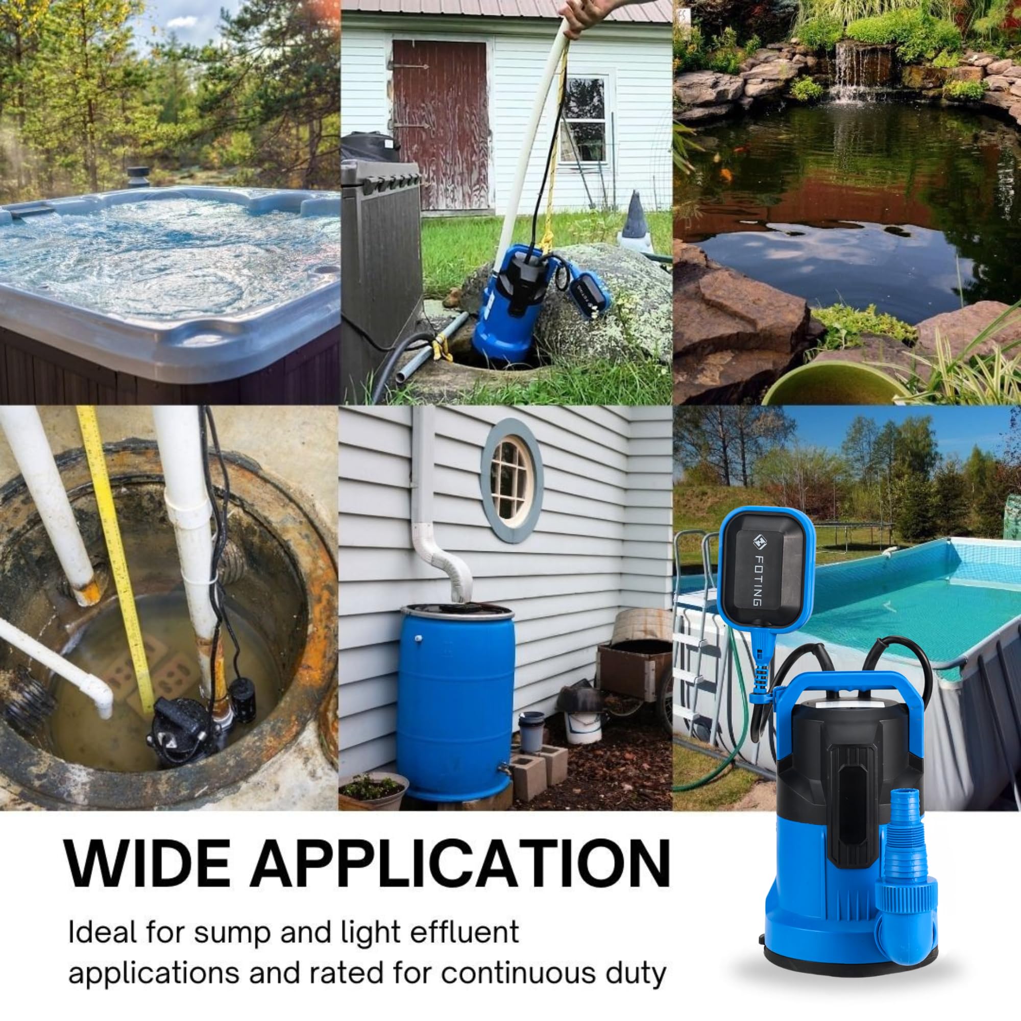 Einhell GC-DP 9035N Clean/Dirty Water Pump | 900W Stainless Steel Submersible Pump, 18,000 L/H, Float Switch, 10m Cord | 2-In-1 Electric Sump Pump - Drain Floods, Empty Hot Tubs And Pools - View #5