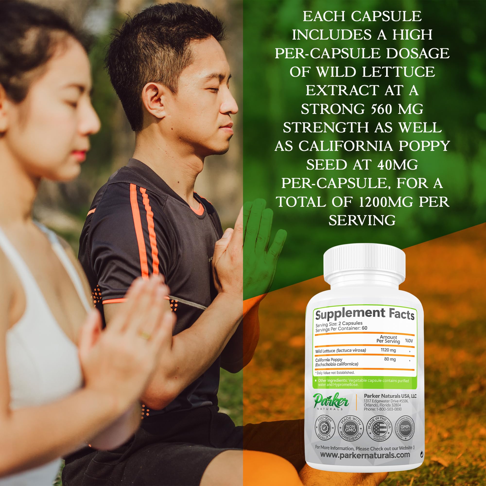 Parker Naturals Wild Lettuce Extract & California Poppy Seed, 120 Capsules — Amazon image 3