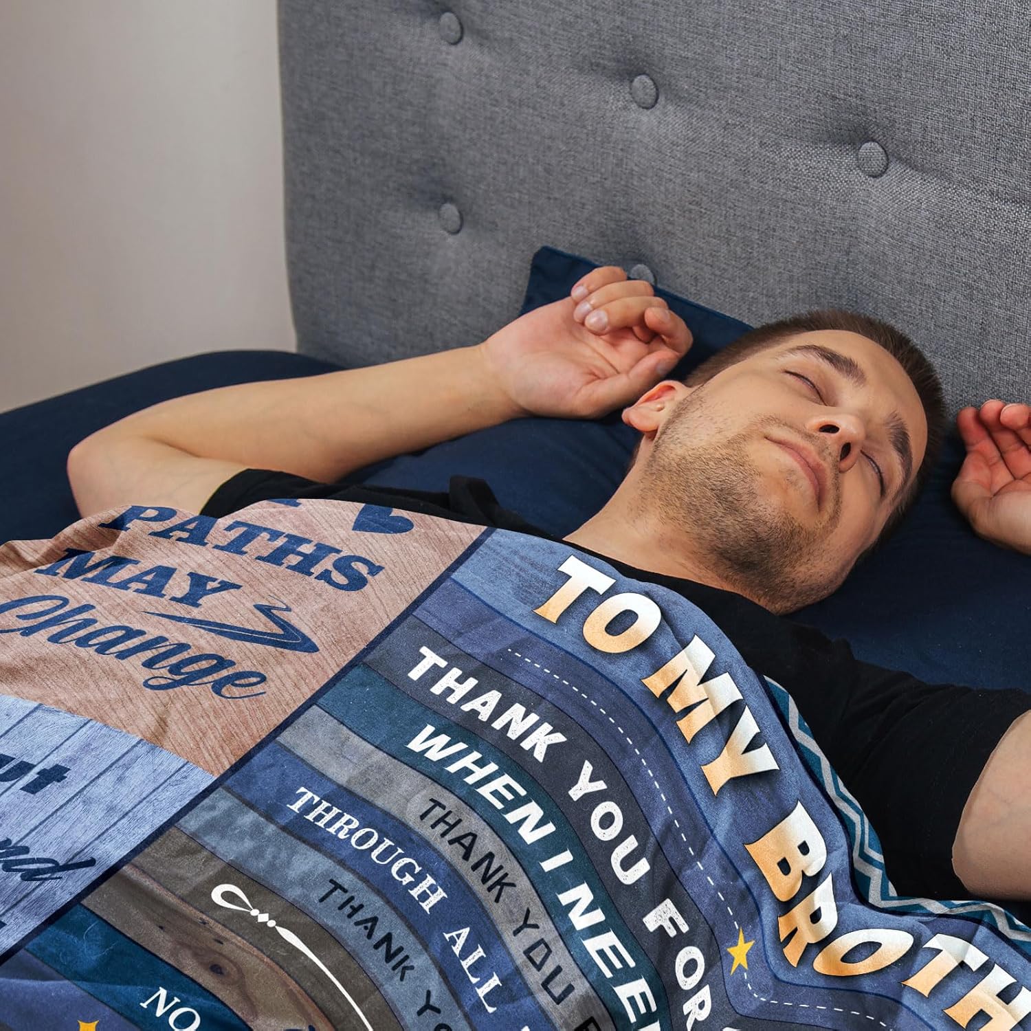 Birthday Gifts for Brother Valentines Day, Brother Gift from Sister, Best Graduation Birthday Gifts for Brothers, to My Big Brothers Throw Blanket 60" x 50" - Image 3