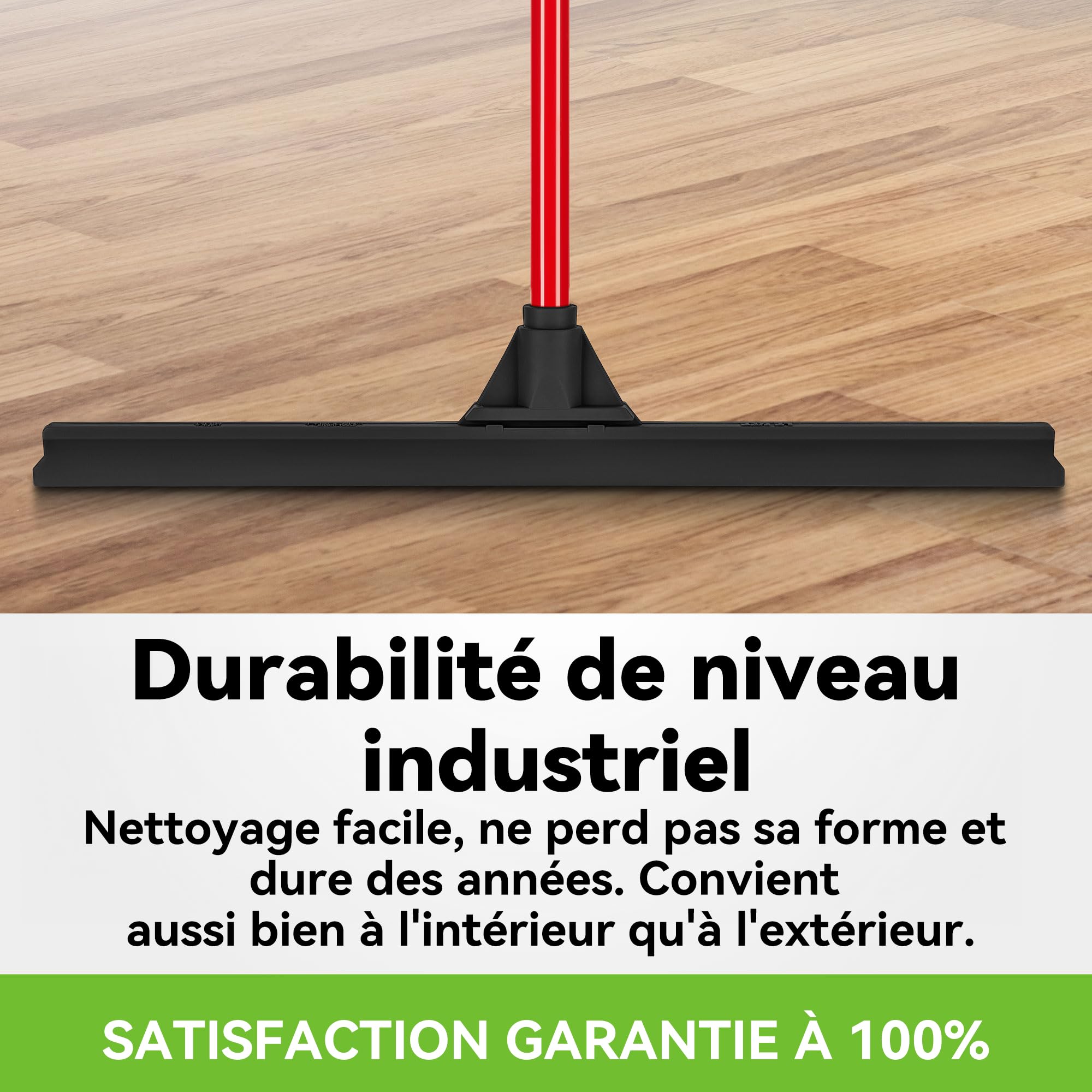 Tyroler Raclette de Sol Extra Large | Tête 100% Caoutchouc de 60 cm | Poignée antirouille | Poignée en 4 Parties | Idéale pour Laver, sécher, Salle de Bain, pièce Humide, carrelage