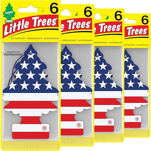 Miniatura 227 de Little Trees - Ambientador de árbol colgante que proporciona un aroma de larga duración para auto u hogar. Aroma Leather, 4 paquetes de 6