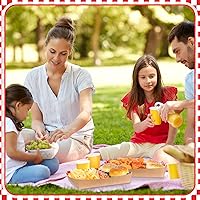 Vista 7 de Bandejas desechables de papel de ajedrez rojo y blanco, 5 libras, papel kraft resistente, barcos para servir alimentos, 10.2 x 7.1 x 2 pulgadas