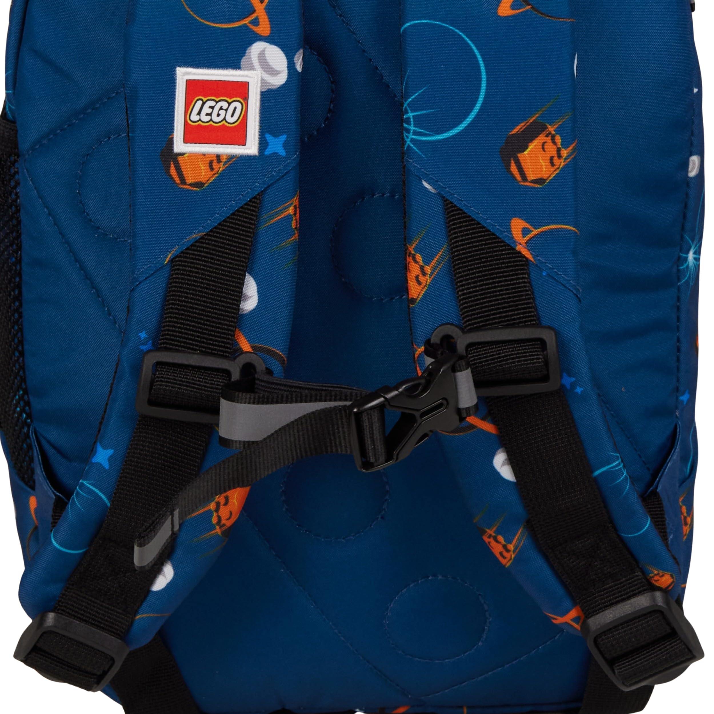 SKANDO BAGS Mochila de guardería LEGO, City, Hyperspace: bolsillo ligero con correas ajustables, etiqueta para nombre, bolsillo lateral de malla y reflectores en todos los lados.