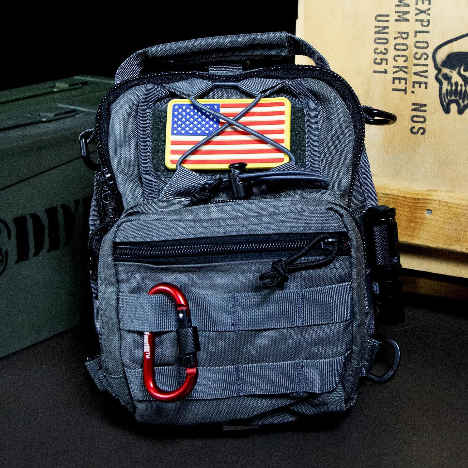 DDT Death Dealer Tactical Night Stalker Small Sling Bag, Color Gunmetal