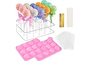 15 Hole Acrylic Lollipop Display Stand with 12 Cavity Pink Silicone Cake Pop Mold