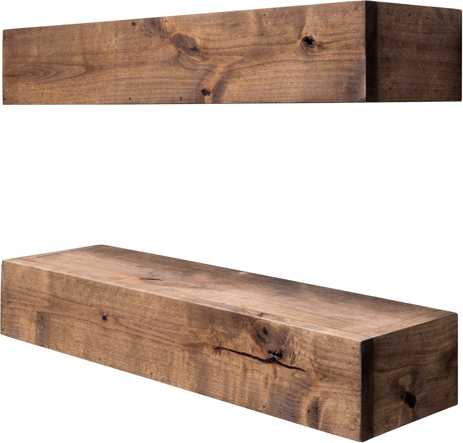 Drakestone Designs Bathroom Floating Shelves, Modern Farmhouse, 24 inch, Walnut