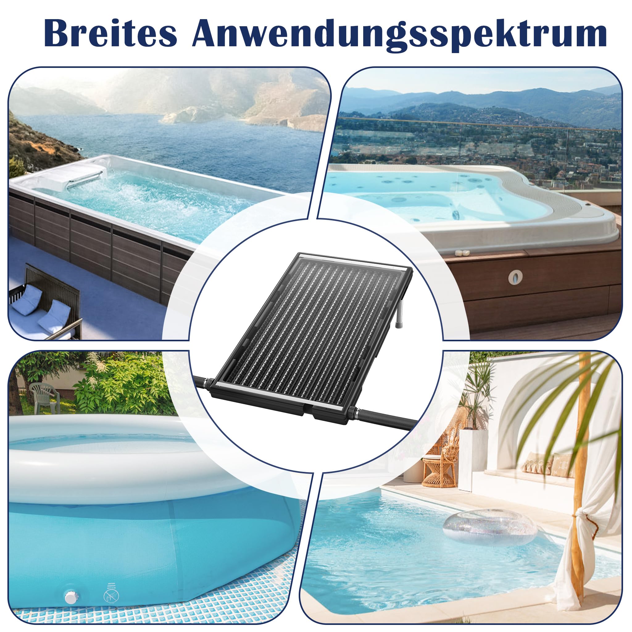 FIVMEN Riscaldatore solare per piscina Collettore solare 111,5x66x6,5 cm Riscaldatore solare per piscina Riscaldatore solare Pannello solare Riscaldatore solare fino a 15 L di capacità Impianto solare
