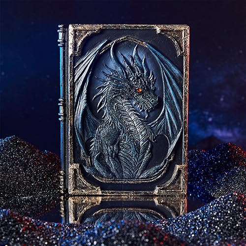 Miniatura 2 de Cuaderno en relieve 3D de alta calidad, diario de estilo vintage, diseño de cubierta en relieve de dragón 3D, lleno de misterio, excelente regalo