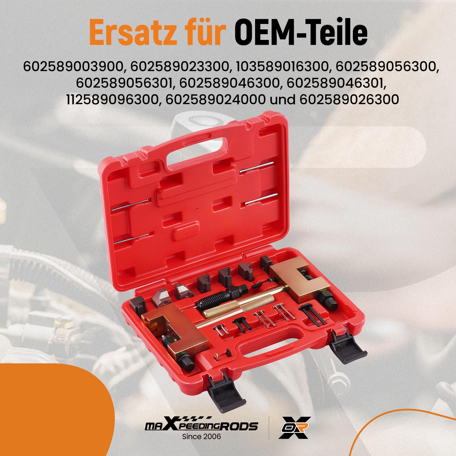 maXpeedingrods Zahnriemen Werkzeug für Mercedes-Benz, Nockenwellen Steuerkette Werkzeug für M271 M272 Wechsel Motor Niet Werkzeug 1.7, 2.1, 2.2, 2.7, 3.0, 3.2, 3.9 und 4.0 Liter für BMW für SAAB M102