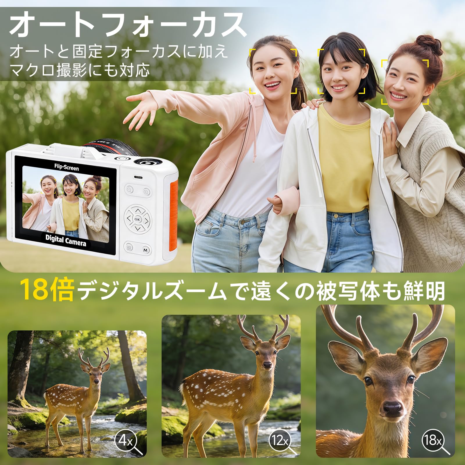 Amazon | Udoric デジカメ 6K 9600万画素 Wi-Fi機能 デジタルカメラ 18